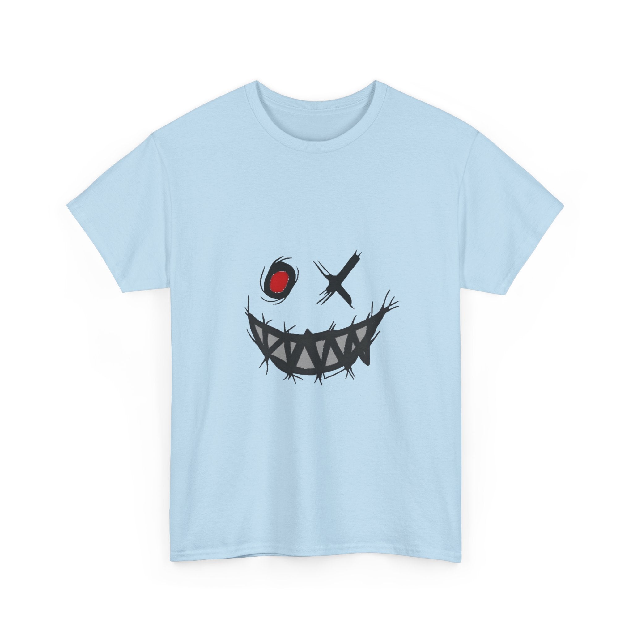 Playful Smile Unisex Heavy Cotton Tee - Perfect for Halloween, Gift for Friends, Casual Wear, Graphic Tee, Unique Style