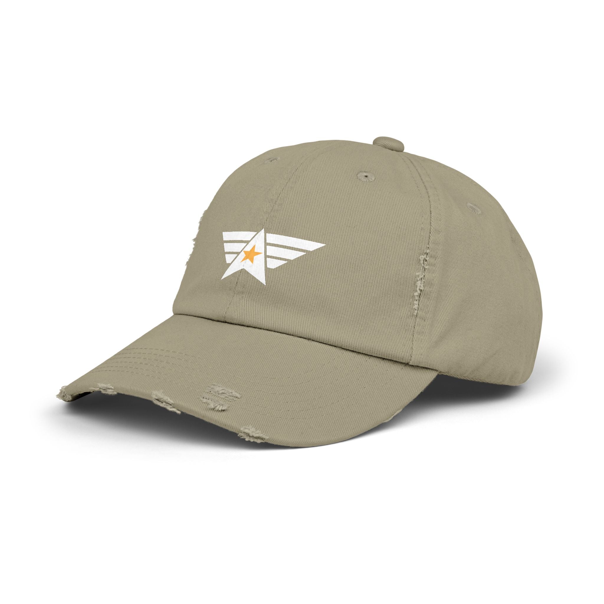 Distressed Unisex Cap with Star Emblem